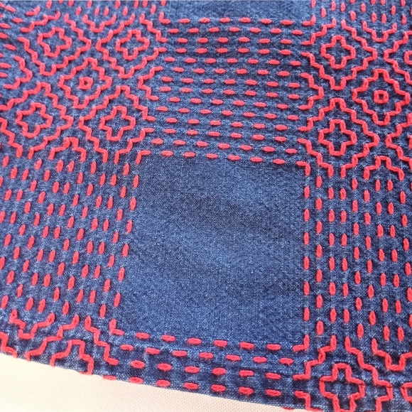 Size Small M.i.h. Jeans Women's Mini Skirt Blue Denim Embroidered Y2K 2000s - Picture 7 of 9